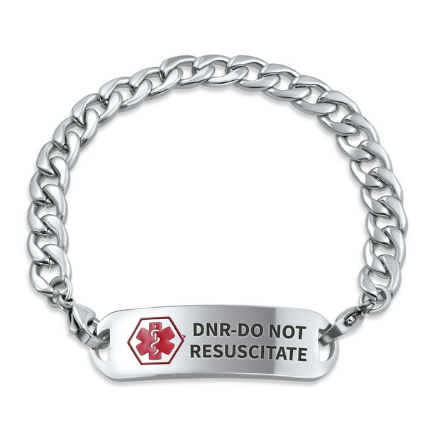 612px x 612px - DNR-Do Not Resuscitate Identification Medical ID Bracelet Pre Engraved -  Walmart.com