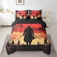 thumbnail image 2 of Homewish Japanese Theme 7-Piece Bedding Comforter Set,Black Samurai King Bedding Sets,Orange Natural Landscape Sunset Bed Sheets For Adult,Ultra Soft Home Decor Reversible, 2 of 8