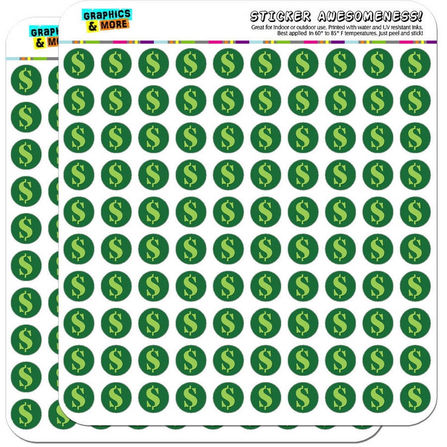 Dollar Sign Money 200 1/2" (0.5") Planner Calendar Scrapbooking ...