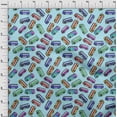 thumbnail image 3 of oneOone Rayon Light Blue Fabric Bus Sewing Material Print Fabric By The Yard 56 Inch Wide-11S, 3 of 4