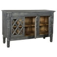 thumbnail image 2 of Carmenita Carlyle Solid Wood 3 Door Sideboard with Glass Inserts in Gray, 2 of 3