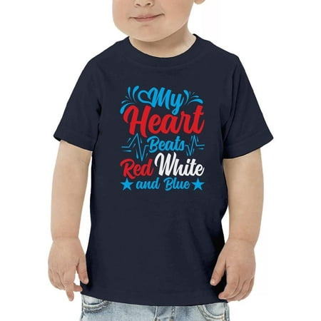 

My Heart Beats Red White Blue T-Shirt Toddler -Image by Shutterstock 3 Toddler
