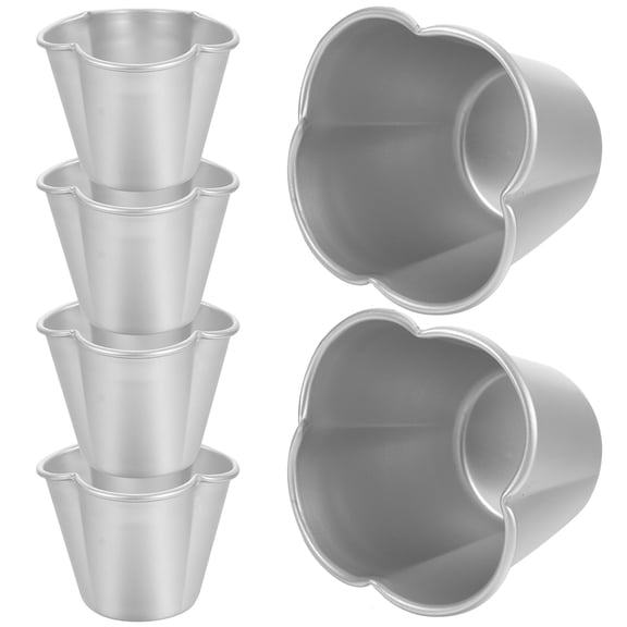 GOOHOCHY Mini Cup Shape Muffin Tins Silver 6 Pcs 2.7X2.7X2.2In