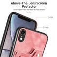 thumbnail image 3 of Nalacover For iPhone XR Case Ring Holder Kickstand with Credit Card Holder, Back Flip Premium Leather Magnetic Clasp Removable Wirst Hand Strap Cover For iPhone XR, Pink, 3 of 14