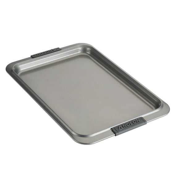 Anolon Advanced Bakeware 10 inch X 15 inch Nonstick Cookie Sheet, Gray with Silicone Grips