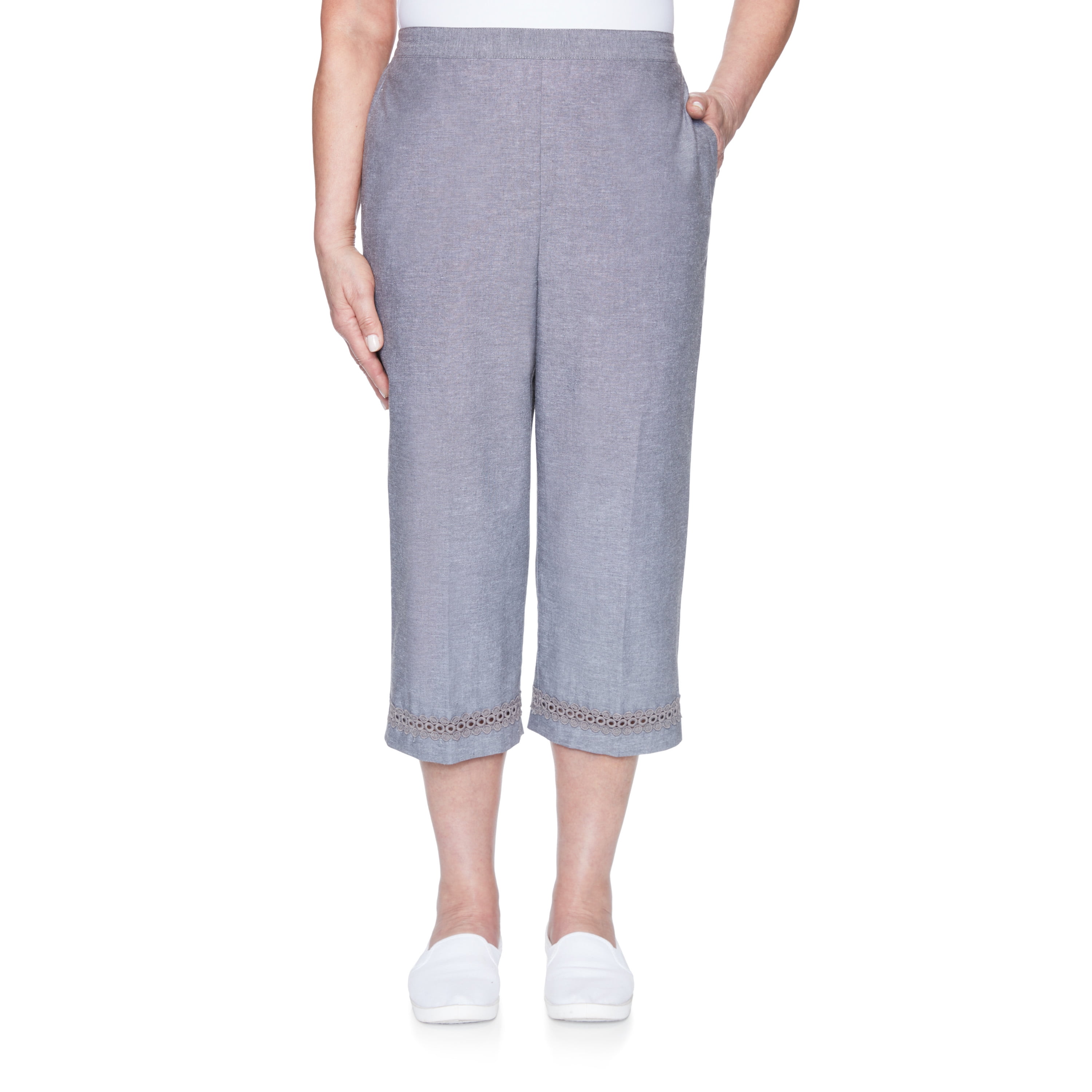 Alfred Dunner Womens Chambray Lace 