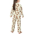 thumbnail image 2 of Yuyamidu 2 Pieces Cute Capybara Kids Button Pajamas Set Long Sleeve Loungewear Top and Pants Matching Sleep Sets for Boys Girls 13-14 Years, 2 of 7