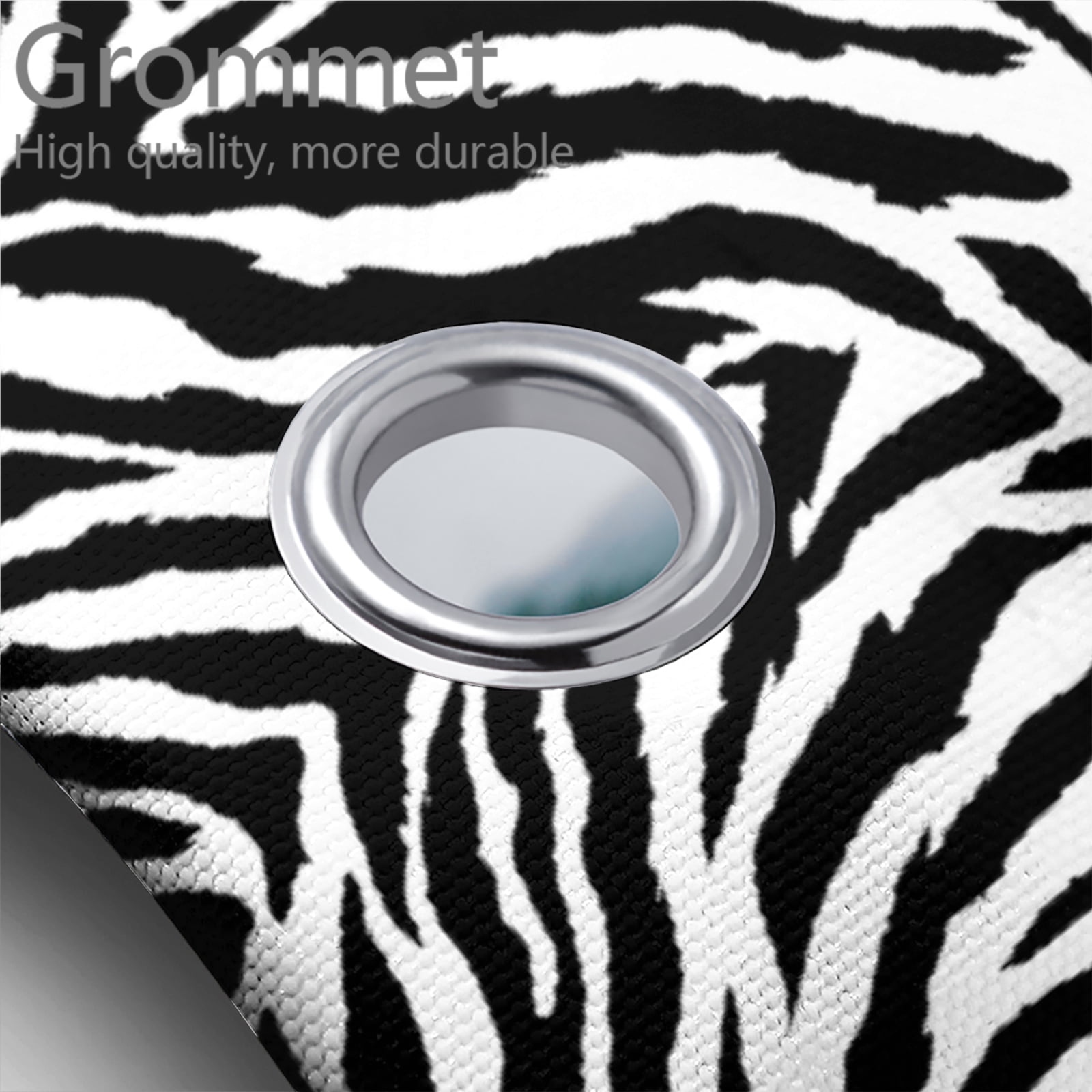 Zebra Skin Texture Shower Curtain Sets with Rugs 4 Piece Black and White Striped Safari Animal with Toilet Lid Cover and Bath Mat, Waterproof Shower Curtain with 12 Hooks, 72x72 Inch