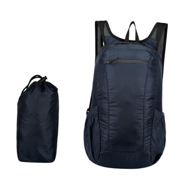 Mochila ligera y plegable para ir de compras, vacaciones y viajes cortos. Azul oscuro