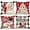 MIX -4PCS, variant on Red Christmas Throw Pillow Covers 18 x 18 Inch Set of 4, Plaid Santa Reindeer Snowmen Xmas Tree Decorative Farmhouse Pillowcases for Home Outdoor Decoration