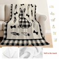 thumbnail image 5 of Easter Bunny Blanket Soft Cozy Warm Throw Blanket for Couch, Plush Fuzzy Flannel Fleece Blankets for Sofa, Srping Abstract Bunnies Carrot Bow Silhouettes Bed Blankets Gifts for Men, 40"x60", 5 of 9