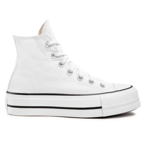 Tenis Converse Mujer 560846C Chuck Taylor en Plataforma de Lona Blanco 25 cm