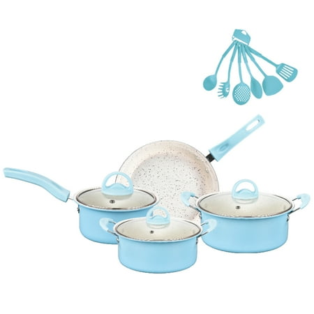 

walmeck Non-Stick Pots And Pans Set 13-Piece Kitchen l Set Kitchen Cookware Gifts for Friends and Family
