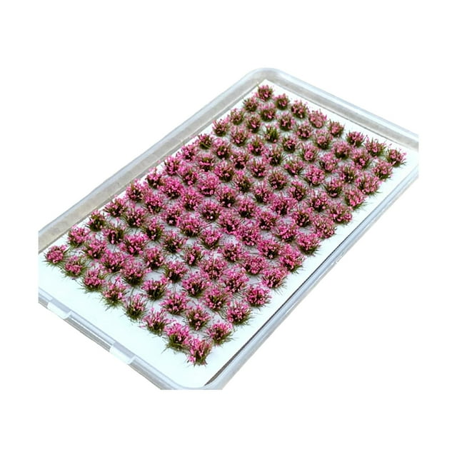 jifeng Artificial DIY Miniature Flower Cluster Grass Tufts Diorama Layout Scenery Model Pink