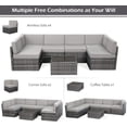 thumbnail image 2 of AECOJOY 7 PCS Patio Conversation Set, PE Rattan Wicker Outdoor Sectional Set with Cushions and Coffee Table, Patio Dining Set for Garden in Grey Rattan & Grey Cushion, 2 of 8