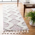 thumbnail image 2 of SAFAVIEH Moroccan Tassel Desmond Southwestern Shag Runner Rug, Pink/Ivory, 2'3" x 8', 2 of 8