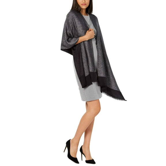 INC International Concepts Reversible Shine Wrap (Black)