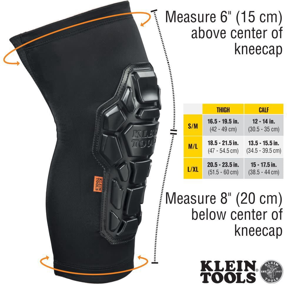Klein Tools Knee Pad Sleeves Heavy Duty S/m