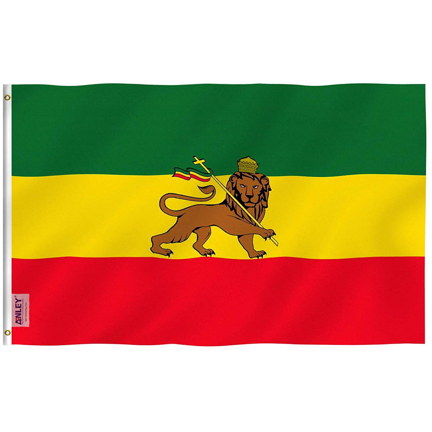 Anley Fly Breeze 3x5 Foot Ethiopia Flag with Lion - Ethiopian Lion of