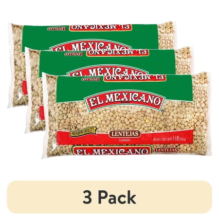 (3 pack) El Mexicano Lentils, 1 lb Bag