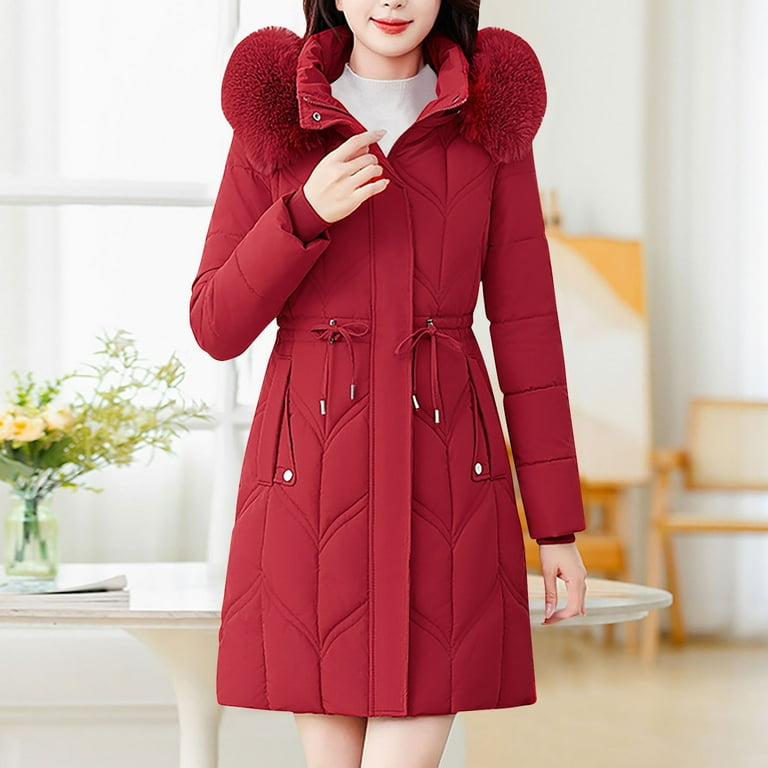 JGGSPWM Women's Winter Puffer Coat Thicken Fleece Lined Down