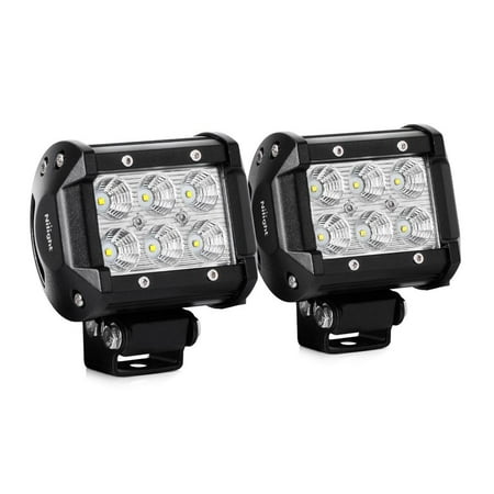 Nilight 2PCS 4 Inch 1260lm 18W Flood Led Light Bar led pods, 2 years