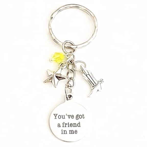 You've Got a Friend in Me Accessories Silver Charm Keychain Gift of Friendship and Love | Merchandise for Men and Women