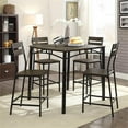 thumbnail image 4 of Furniture of America Erma 5-Piece Wood Counter Dining Set in Antique Brown, 4 of 6