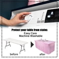 thumbnail image 3 of SUNTQ Table Skirts for Rectangle Tables 6ft ,Fitted Table Covers for 6 foot tables, Pink Table Cloth for 6 ft Table with Skirt, Wrinkle Resistant Spandex Table Cover and Table Skirt, 3 of 6