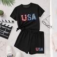 thumbnail image 5 of BFHHYA Girls 2-Piece Outfit Floral & Letter Print Short Sleeve Top Elastic Waist Shorts Set Casual Summer Set for Tween 3-15 Y, 5 of 5