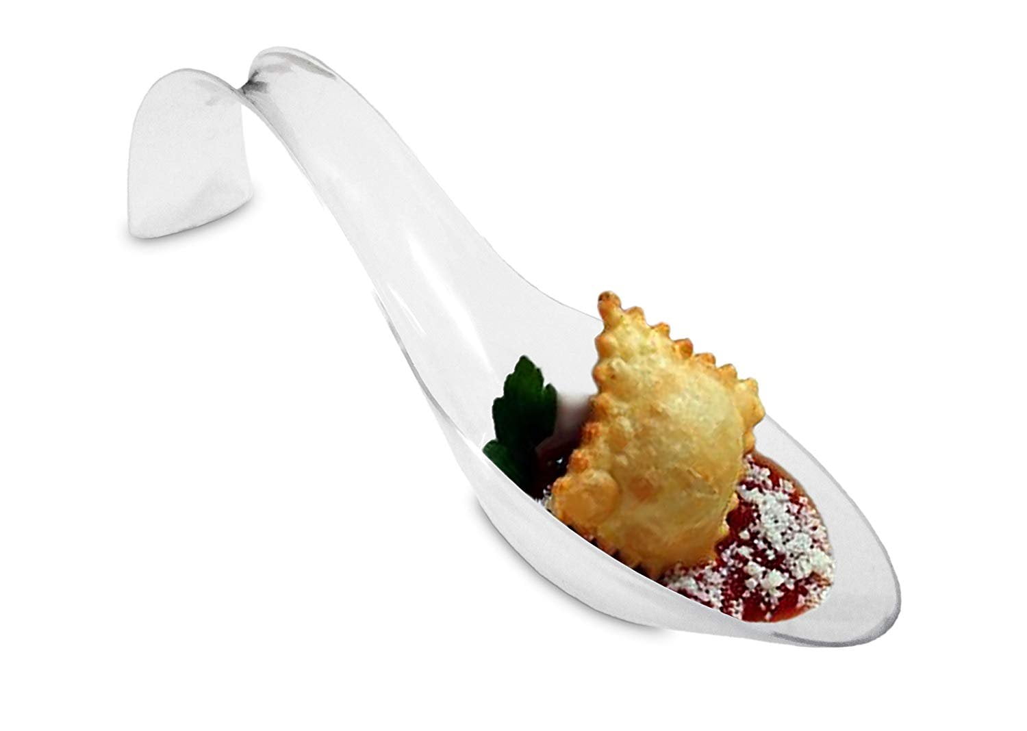 Clear Plastic Asian Dessert / Appetizer Spoons. Includes 50