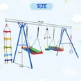 thumbnail image 4 of 5 in 1 Toddler Swing Set for Backyard, Outdoor Playground Swing Sets with Metal Frame, Multifunction Playsets with Climbing Ladder, Saucer Swing, Monkey Bar Swing, Disc Swing for Kids Boys Girls, 4 of 7