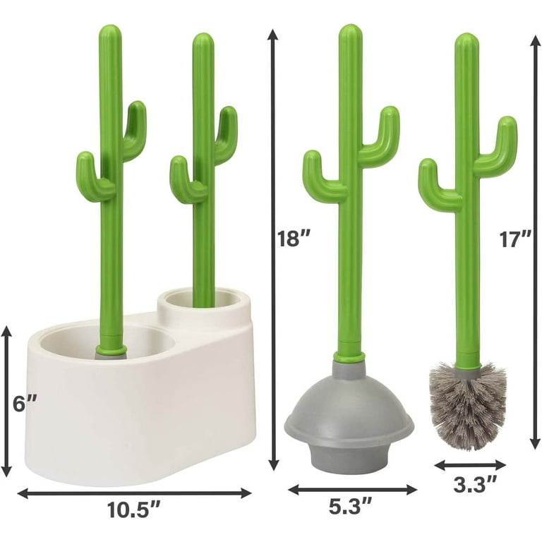 Cactus Toilet Plunger and Brush Set for Bathroom Cleaning - 1 Set