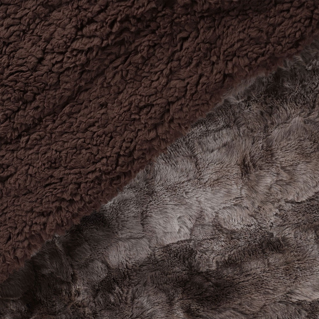 Unique Bargains Faux Fur Shaggy Sherpa Throw Blanket, 60" x 77", Brown