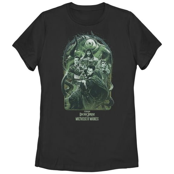 Women's Marvel Doctor Strange in the Multiverse of Madness Group Shot Graphic Tee Black Medium