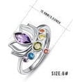 thumbnail image 2 of TANGPOET Chakra Rings for Women Sterling Silver Lotus Flower Adjustable Ring Healing Crystals Jewelry Gifts for Mom Daughter Yoga Lover 6#-8#, 2 of 6