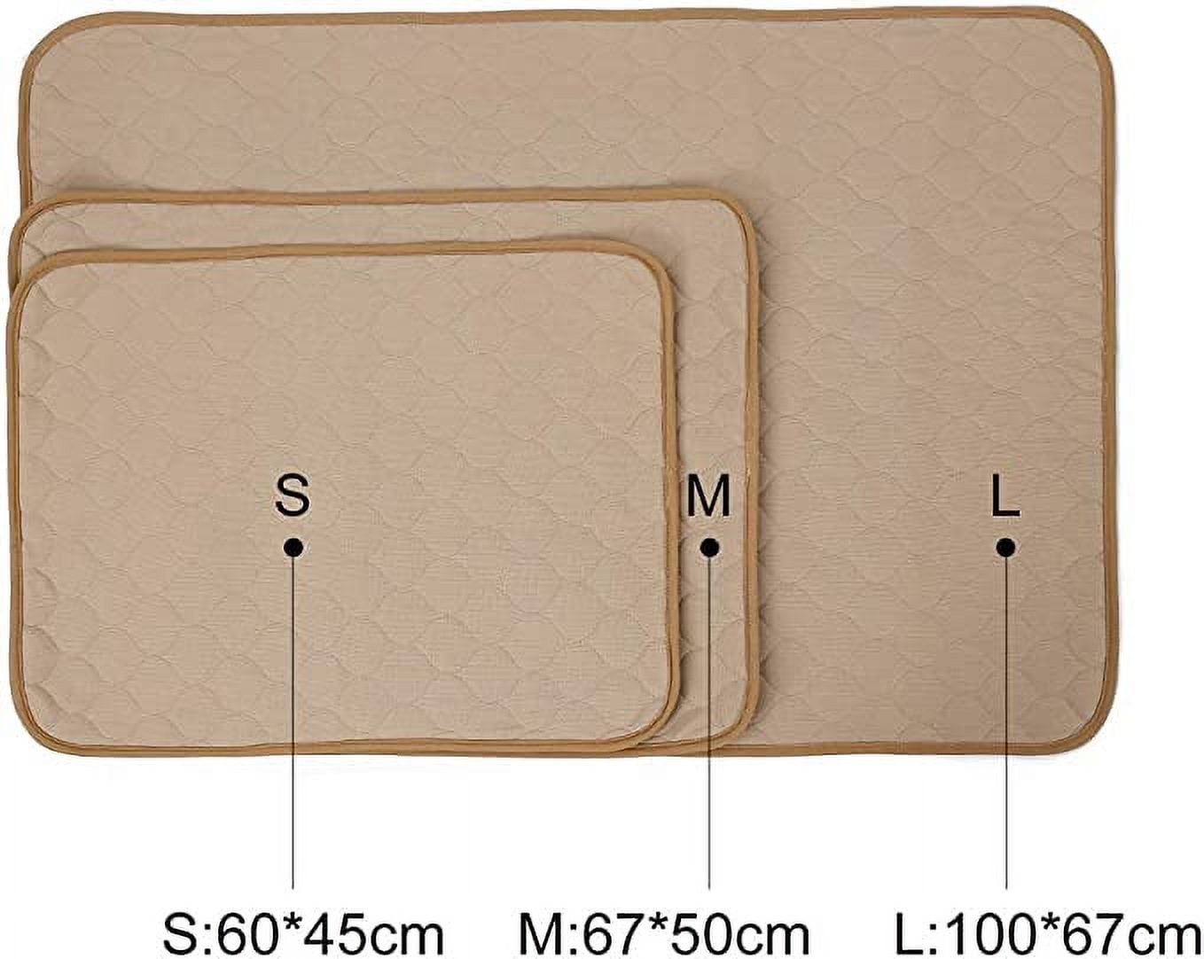 Pet Pee Pad, Dog Washable Training Blanket Absorbent Mat for Puppy Small Medium Large Dog (L, Beige)