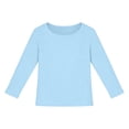 thumbnail image 4 of NAISIBABY Girls Long Sleeve T-Shirts, Ribbed Crew Neck School Uniform Basic Tee Light Blue Size 12, 4 of 5