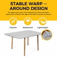thumbnail image 4 of White Geometric Table Cloths for 3 Foot Rectangle Tables, Modern Minimalism Black Striped Lines Patio Waterproof Elastic Fitted Tablecloths, Washable Rectangular Table Cover for Camping, 4 of 8