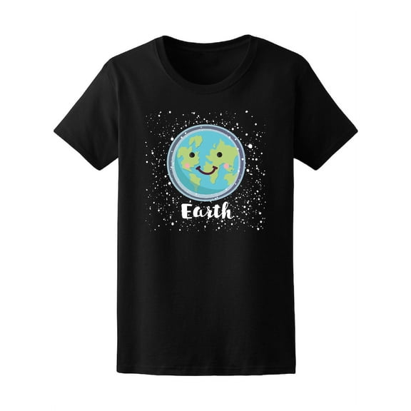 Kawaii Space Earth Planet T-Shirt - Image by Shutterstock, Female Large