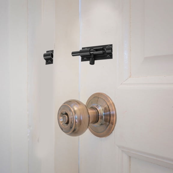 OFFIGAM 2-Pack Black Metal Gate Latches Slide Bolt Locks for Barn Door Security Hardware and Easy to Install