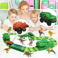 thumbnail image 3 of PENGXIANG 163Pcs Dinosaur Race Track Car Toy Set 149 Pcs Flexible Train Tracks with 8 Dinosaurs Create a Dinosaur World Road Race Car Track Racing Toy for 3 4 5 6 Year Old, 3 of 11