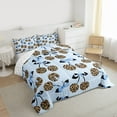 thumbnail image 3 of Feelyou Blue Bowknot Cherry Twin Comforter Sets, Leopard Cheetah Print Bedding Set, 2pcs, 3 of 8