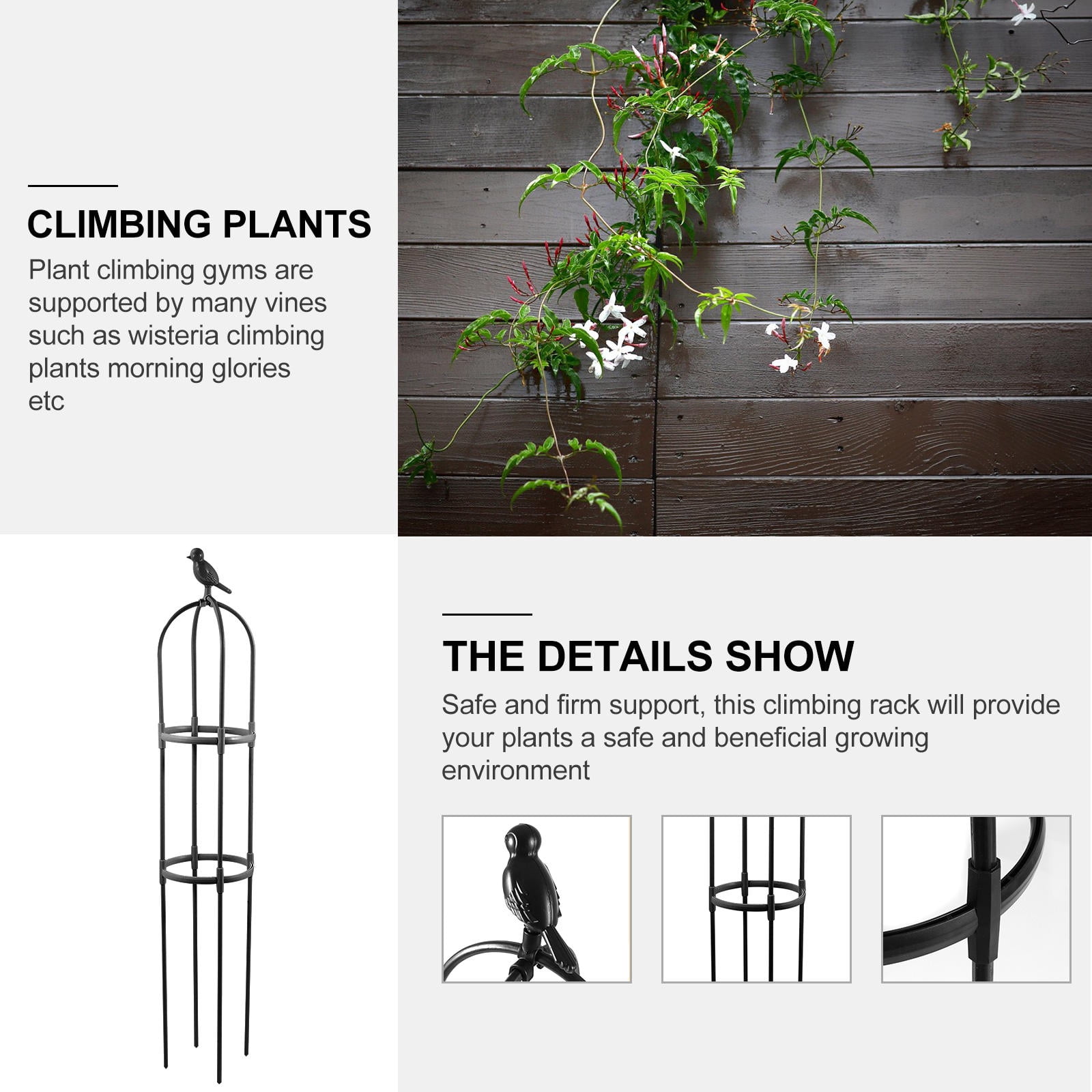 HOMEMAXS Masteelf 1 Set Plant Vine Support Climbing Rack Gardening Accessory
