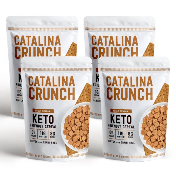 Catalina Crunch Honey Graham Keto Cereal (4Pack) Zero Sugar, Low
