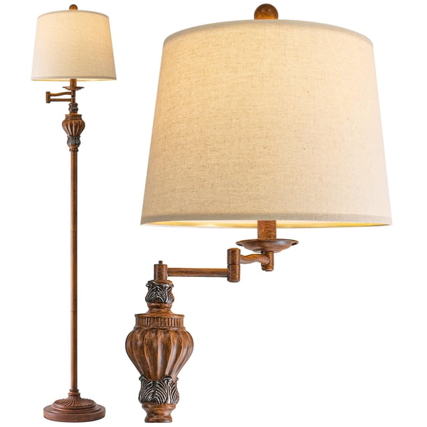 Lámpara de pie G-SAFAVA de 61 pulgadas, vintage, con brazo oscilante ajustable de 350°
