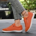 thumbnail image 3 of HEWUQI Women Minimalist Barefoot Canvas Sneaker Cushion Arch Support Non Slip Casual Shoe Low Top Slip on Solid Color Walking Shoes Orange Size 11.5, 3 of 7