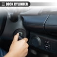 thumbnail image 2 of Cilindro de cerradura del interruptor de encendido, kit de cilindro de cerradura de puerta, para camioneta Ford F150 250 350 1992-1995, metal, con 2 llaves, tono negro plateado, 1 juego, 2 of 7