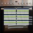 thumbnail image 2 of Green Gray Striped 1 Pack Kitchen Towel, Water Absorbent Dish Towel, Farmhouse Stripes Modern Abstract Art Decorative Hand Towels - Quick Drying Cloth for Cooking Baking, 18x28 Inch, 2 of 8