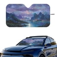 thumbnail image 2 of Xixirimido Car Windshield Sun Shade Sun Visor for Front Window Sunshade Block UV Rays Universal Fit Truck SUV Van Auto Accessories, Fantasy Mountain Lake, 2 of 8